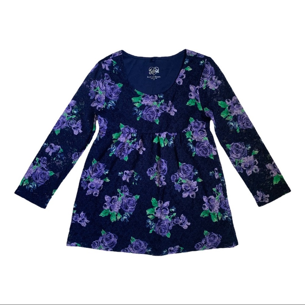 Justice Floral Lace Babydoll Top